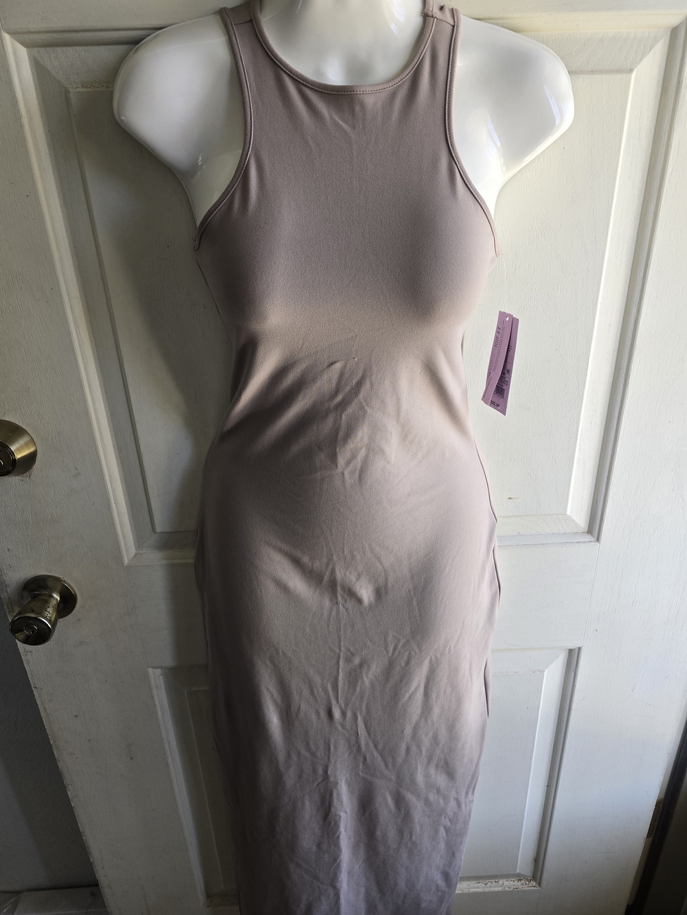 Sleeveless Bodycon Maxi Dress in Mauve - Women's Fitted Tank Dress